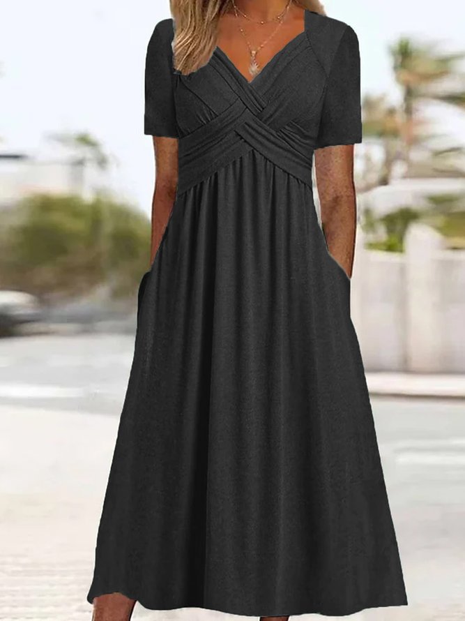 🔥【Reducere de 50% · Plată la livrare】👗【S-3XL】Rochii casual simple, modă, unicolor