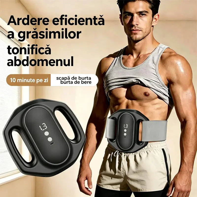 Aparat de Masaj și Ardere a Grăsimii Abdominale – Centură Electrică Ajustabilă pentru Abdomen și Talie, Tonifiere Musculară, Eliminare Burta de Bere