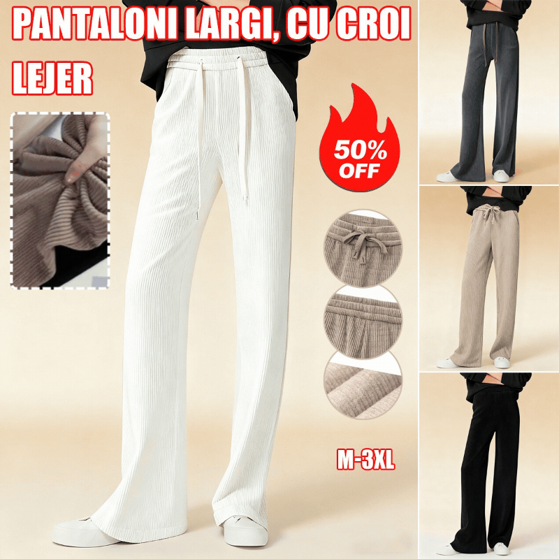 🏆【M-3XL】【40-110KG】👖Pantaloni noi, elastici, cu croi larg, pentru femei【40-110kg】