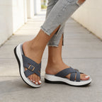 👡✨【Talpă ultra moale】Sandale de vară din piele naturală, cu barete încrucișate și design la modă