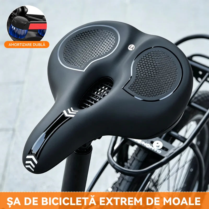 Scaun de Bicicletă Ultra Confortabil și Lat – Umplutură cu Spumă de Înaltă Densitate, Calmare Dureri, Anti-Șoc pentru MTB și Cursieră