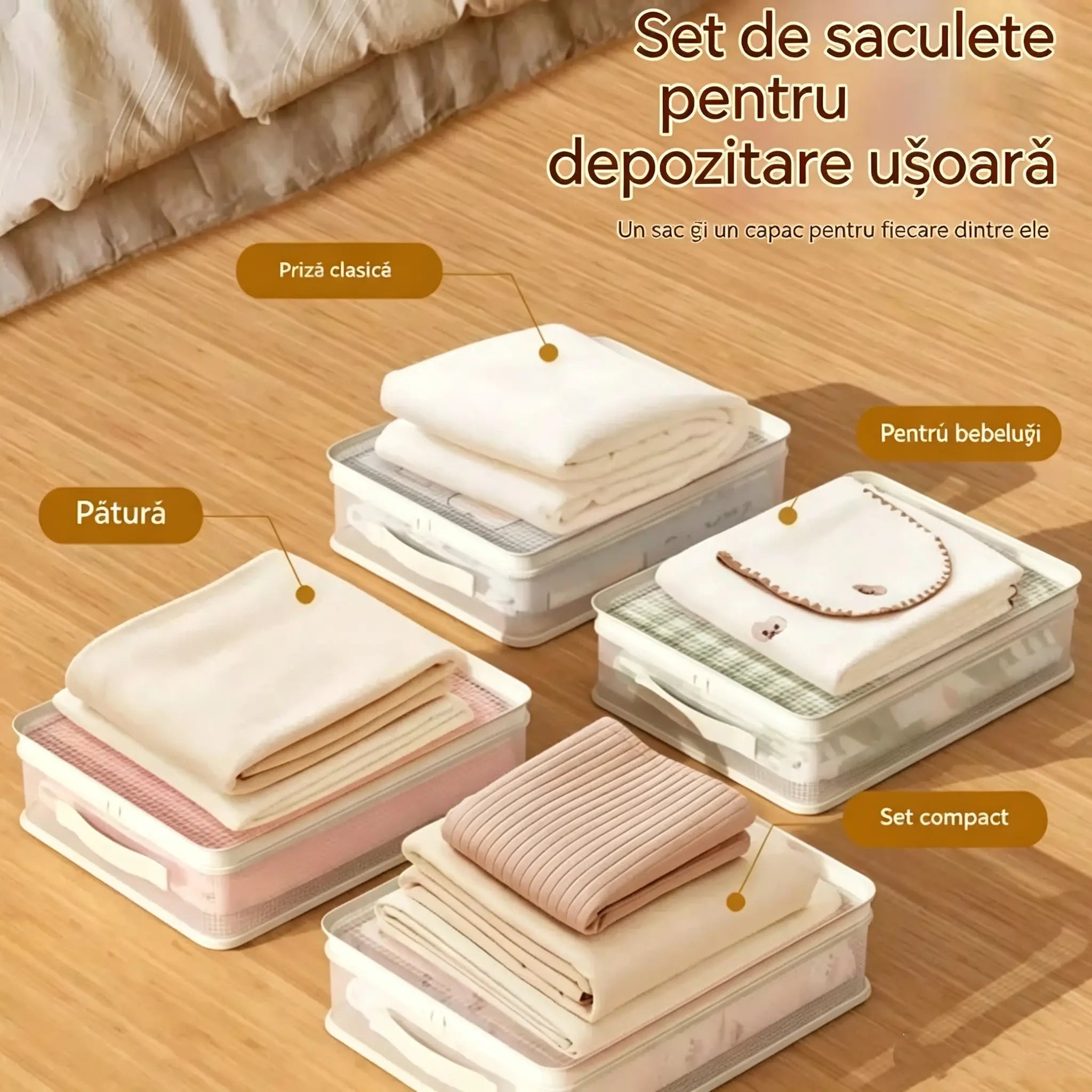 【Set de 8 bucăți】👍Pungi de depozitare din plasă pentru uz casnic, care împiedică apariția mucegaiului și a prafului.