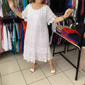 ✨✨【S-5XL】Rochie tricou nouă cu mânecă scurtă, cu gât rotund, din dantelă