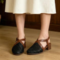 【35-40】Sandale Retro din Piele Moale cu Perforații – Confort la super-lativ, zero presiune și picioare odihnite toată vara!