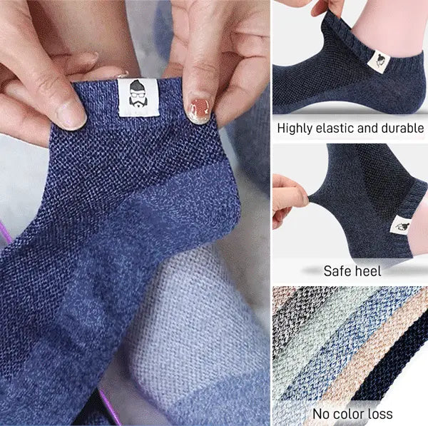 🔥🧦【10 perechi】（35-42）Șosete deodorante respirabile de vară pentru bărbați.