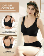 😍【Livrare gratuită！30%OFF】【Pachet de 2】Sutien pentru femei fără sârmă, dintr-o bucată❤️【40-95KG】