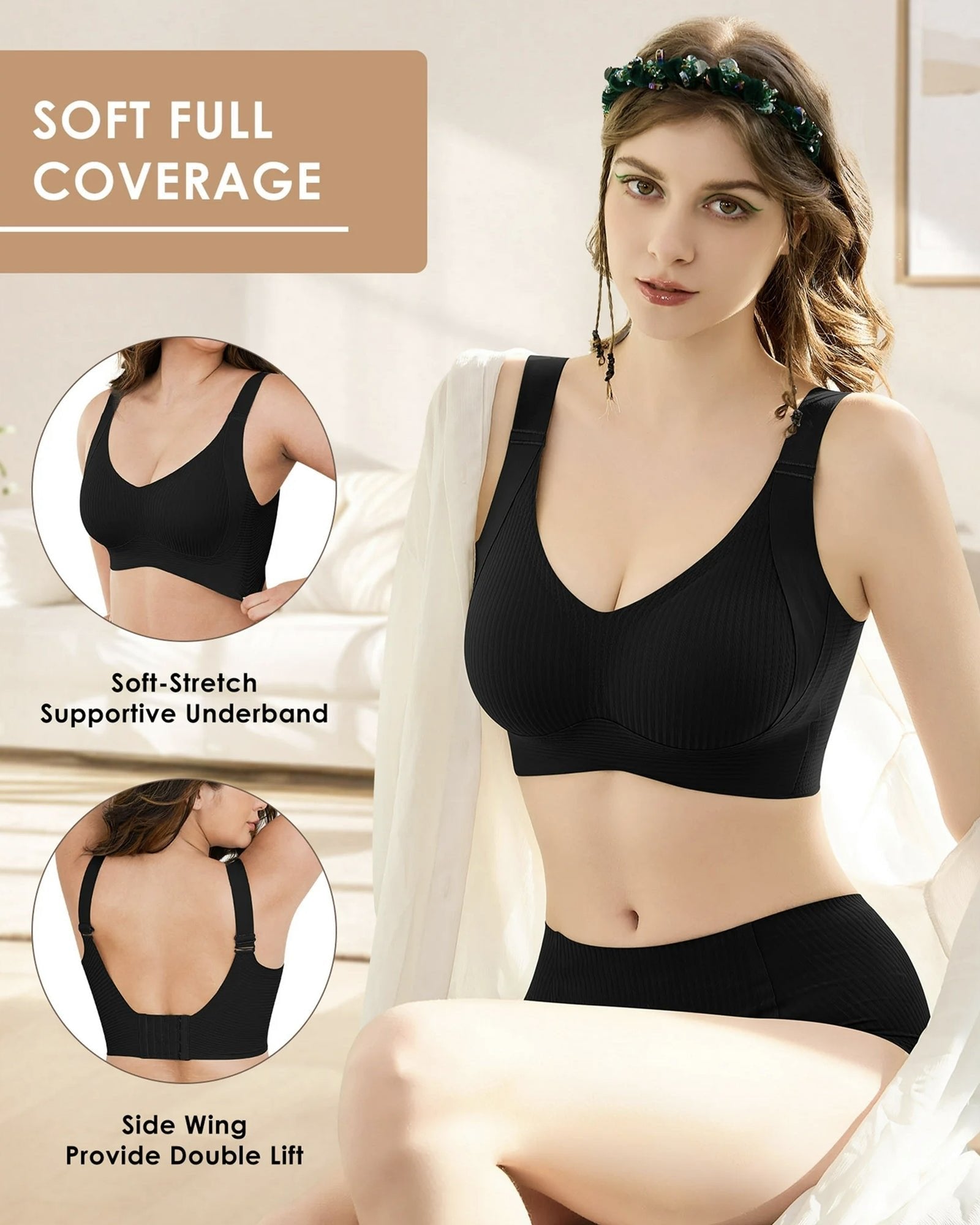 😍【Livrare gratuită！30%OFF】【Pachet de 2】Sutien pentru femei fără sârmă, dintr-o bucată❤️【40-95KG】