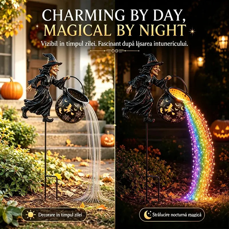 🧙‍♀️Decorațiune de Grădină cu Vrăjitoare și Lumini Decorative pentru Sol