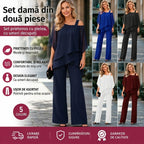 ⏳Al doilea produs la jumătate de preț⏰ Set din două piese pentru femei, prietenos cu pielea, cu umerii goi ✅【Top + pantaloni】【50-120 kg】