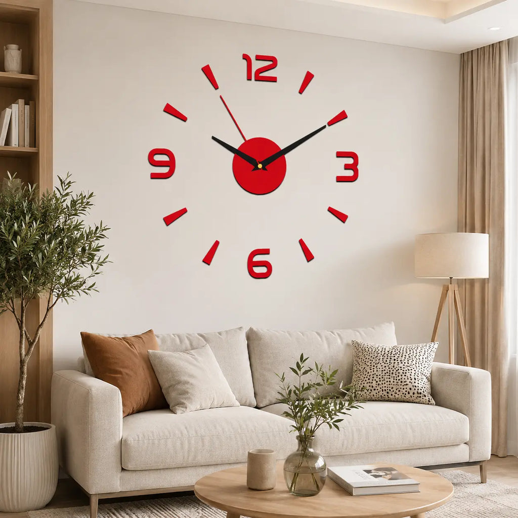 🕑✨Ceas de perete acrilic luminos 3D - Nu necesită găurire (asamblare necesară)