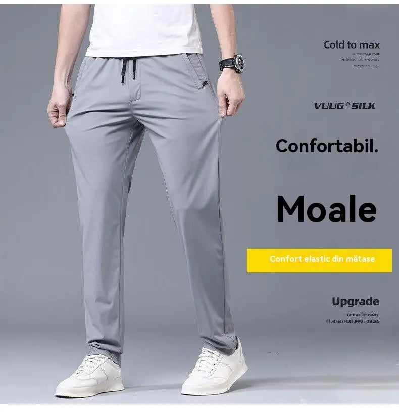 KU-🔥【40-115kg】🔥Pantaloni noi de mătase elastică din gheață pentru primăvară și vară 2026-Plătiți online și economisiți 30lei