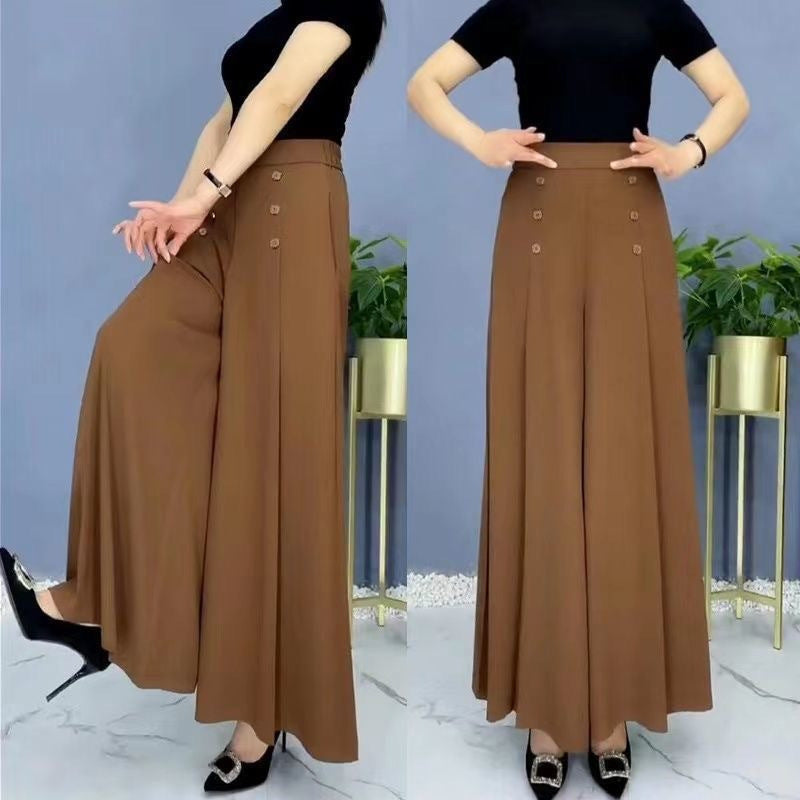 【M-5XL】 Fusta drapată de damă la modă, cu picioare largi și talie înaltă