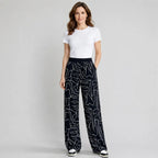 ✨【40-100 KG】Pantaloni de damă cu talie înaltă și efect răcoritor, pantaloni largi și respirabili pentru vară — croială lejeră