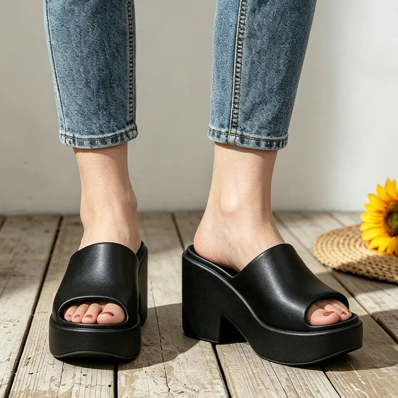 【36-41】Papuci cu Platformă de 9 CM – Câștigi înălțime de top și picioare de fotomodel, cu confort maxim de