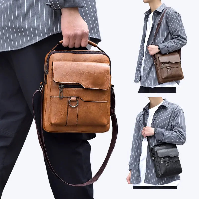 👜 Geantă De Modă Casual Din Piele De Vacă Pentru Bărbați